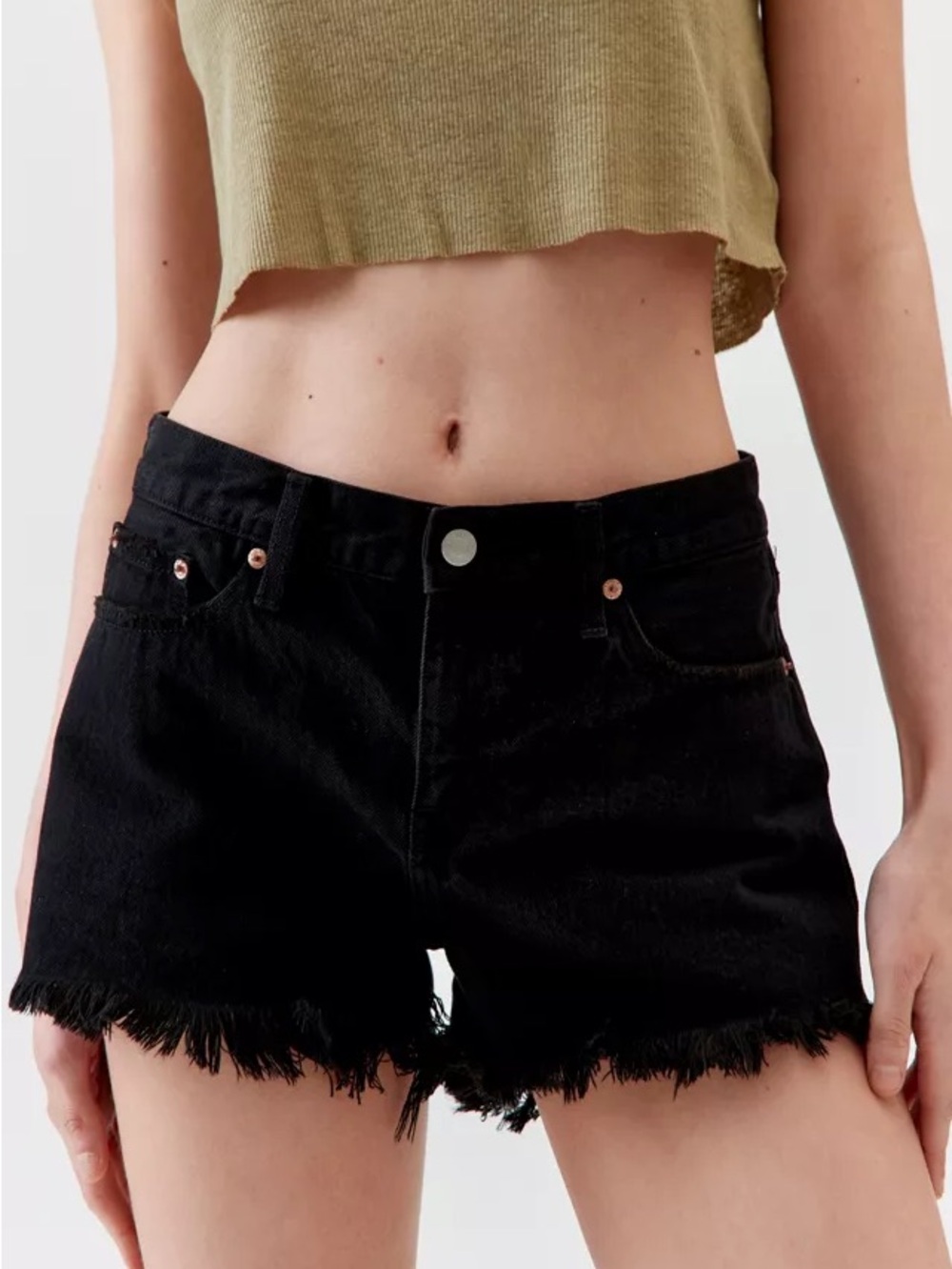 Pistola Gigi Low Rise Cutoff Short in Onyx - 25
